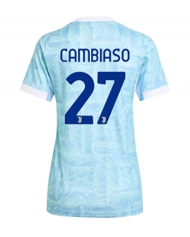 Juventus Andrea Cambiaso #27 Maglia Gara Trasferta Repliche 2025-26 Donna Maniche Corte